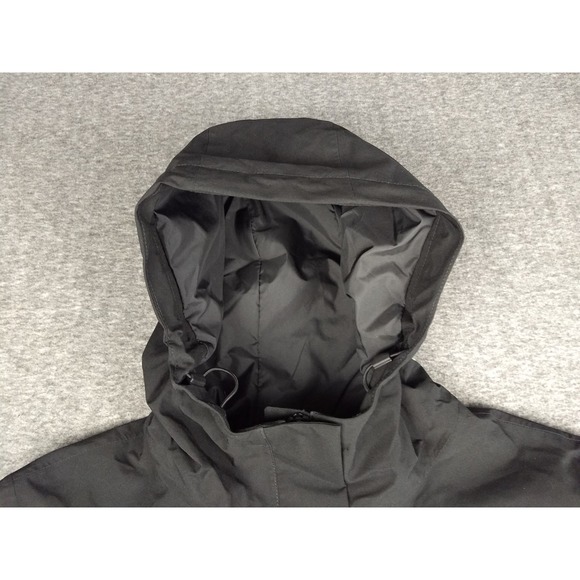 North Face DryVent Trench Rain Jacket Women XXL Black Hooded Elasticized Back - Picture 6 of 16